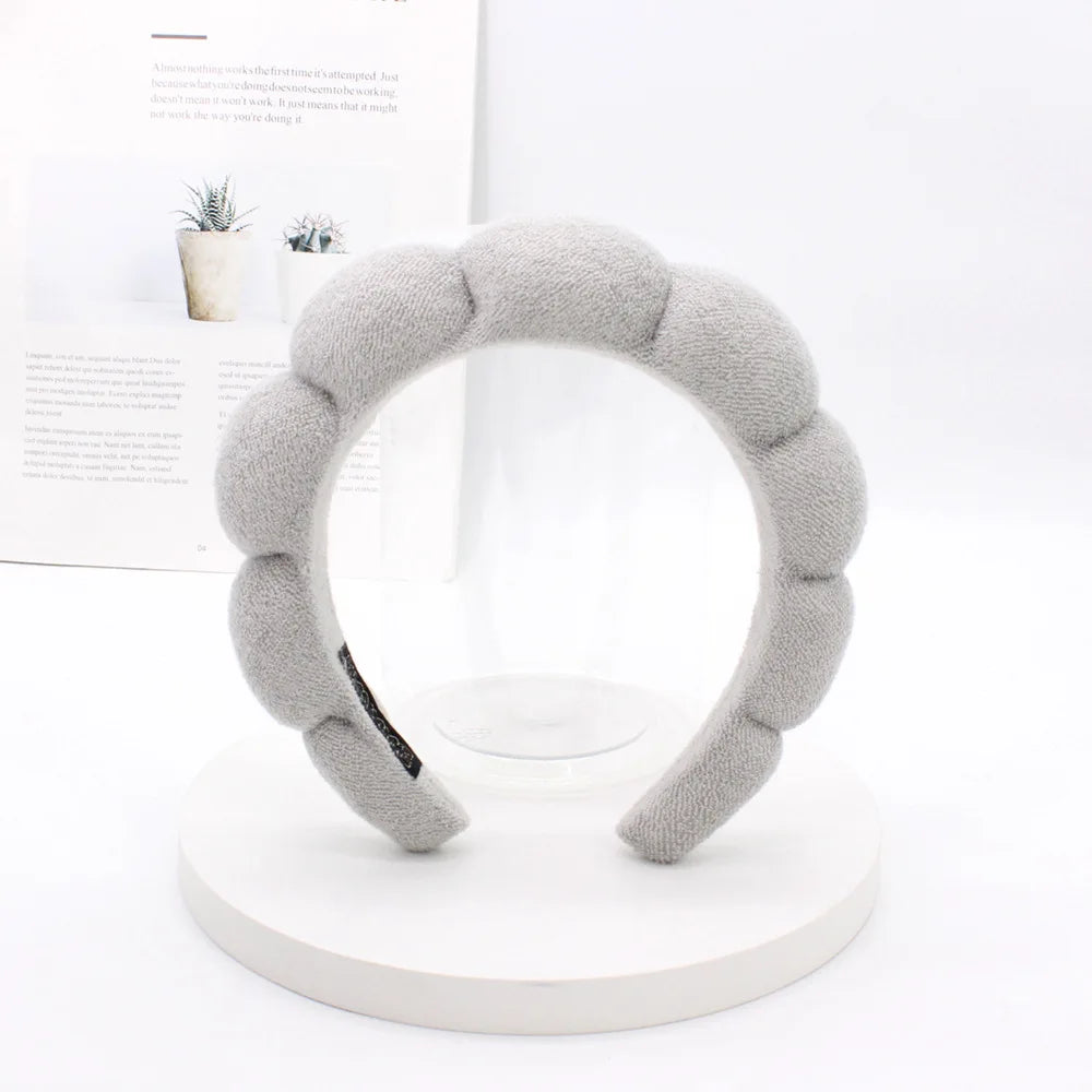 Terry Towel Cloth Headband Face Wash Headband Puffy Makeup Hairbands for Face Washing Soft Shower Wash Wristbands