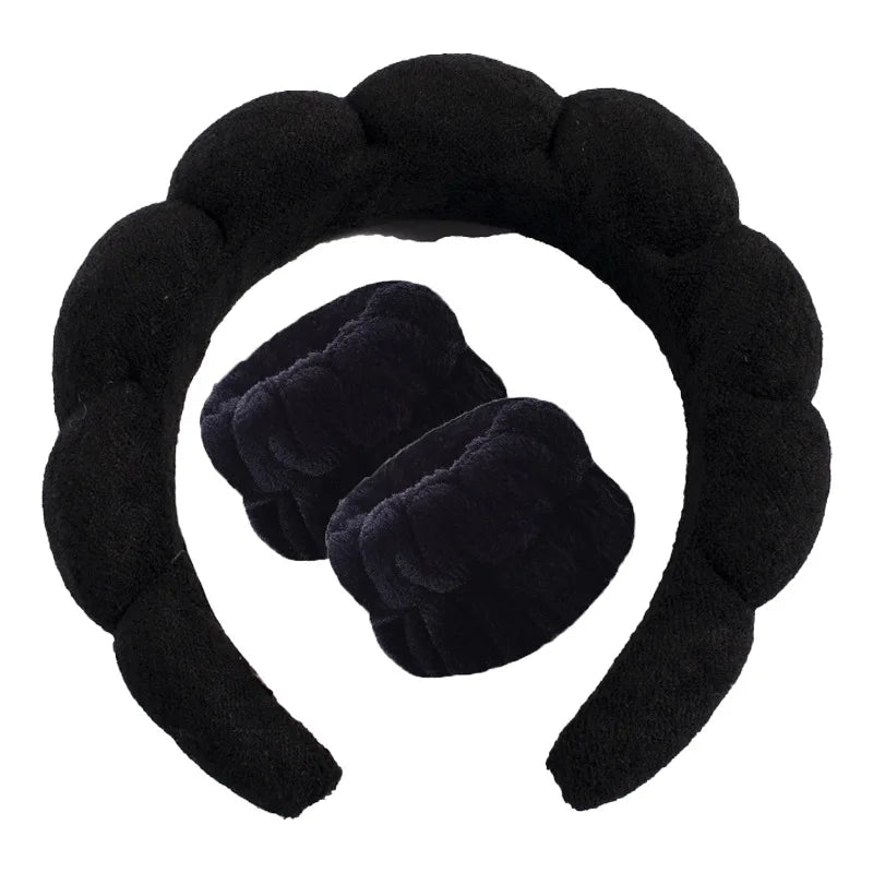 Terry Towel Cloth Headband Face Wash Headband Puffy Makeup Hairbands for Face Washing Soft Shower Wash Wristbands