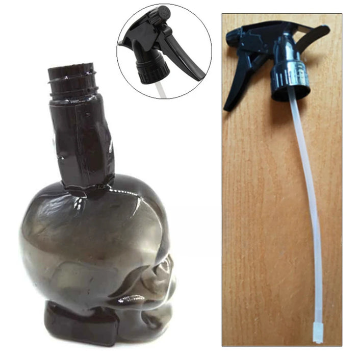 1pc 18.6oz Trigger Sprayer With Skull Head Design, Empty Refillable Spray Bottle Halloween Home Decoration, Cleansing Liquid, Be