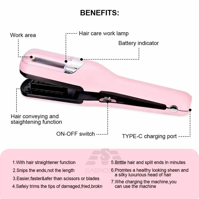 Cordless Hair End Cutting Machine Hair Split Ends Trimmer Automatic Split End Remover Damaged Hair Repair Care Treatment