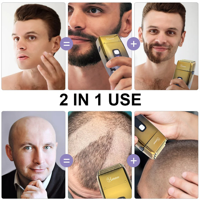 All-metal powerful foil electric shaver hair durable triple head shaving machine for men beard electric razor barber tool