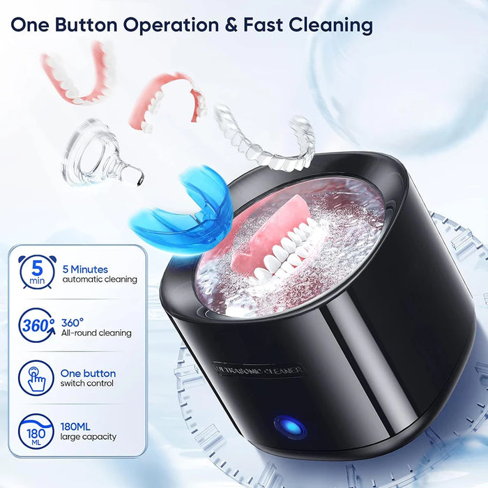 Ultrasonic Cleaner for Dentures Retainer Ultrasound Jewelry Cleaner 42kHZ Ultrasonic Cleaning Bath for Jewelry Denture Retainer