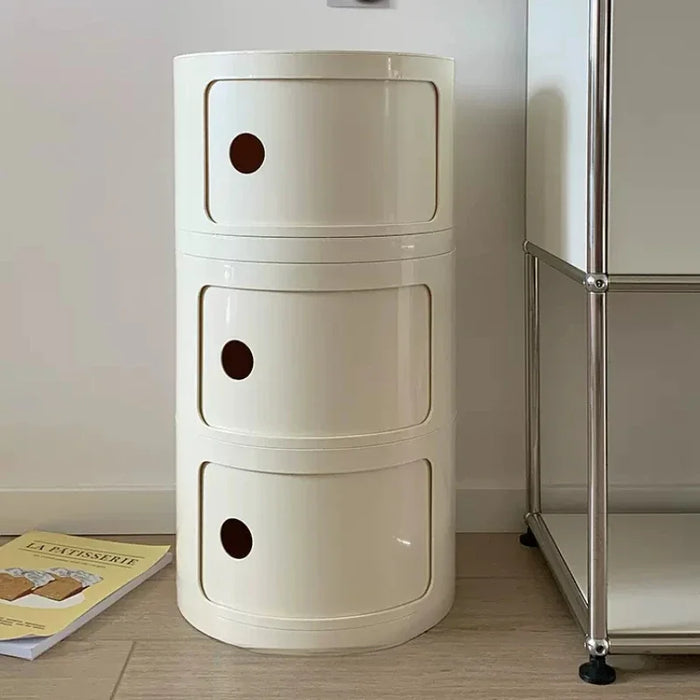 Creative Bedroom Bedside Table Modern Minimalist Round Storage Small Cabinet Large Capacity Plastic Side Cabinet 협탁