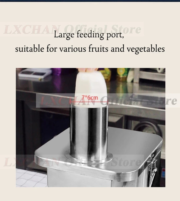 LXCHAN Commercial Electric Vegetable Cube Cutting Machine Fruit Slicer Cutting Strip Dice Food Processor With 5 Blades