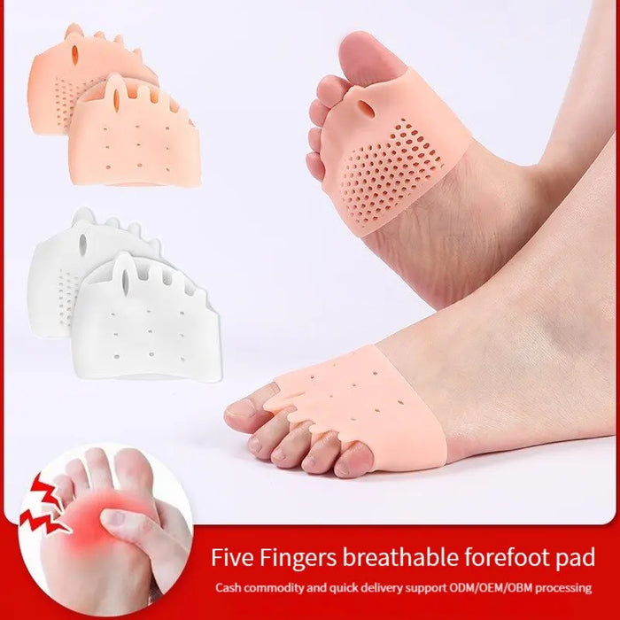 2pcs Silicone Forefoot Pads Gel Insoles Pads Toe Separator Cushion Pad Pain Relief Insoles Finger Toe Valgus Corrector Gel Pads