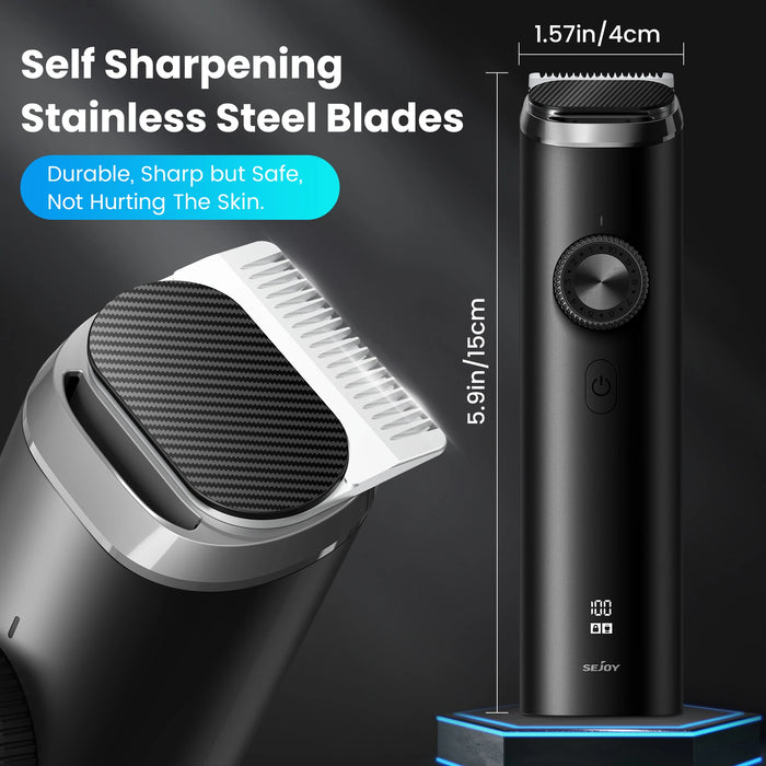 Sejoy Electric Hair Trimmer for men 3 in 1 Shaver Razor Cordless Hair Clipper Rechargeable Nose Hair Trimmer with LED Display