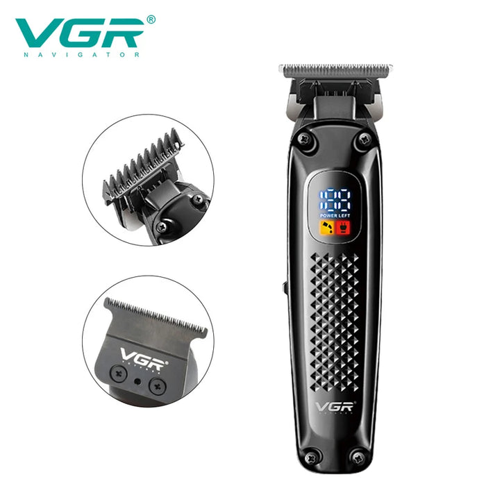 VGR Cordless Professional Hair Trimmer For Men Beard Trimmer USB Electric Shaver Hair Clipper Edge Razor Hair Cutter Machine