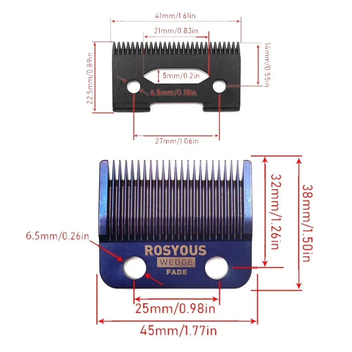 Professional DLC FADE Blade Replacement for 2020C KULILANG VGR V003 Madeshow M10 Hair Clipper Titanium Plated Ceramics Blade