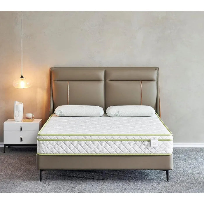 Full Size Mattress - 8 Inch Cool Comfort Foam & Spring Hybrid Mattress with Breathable Organic Cotton Cover - Quilted