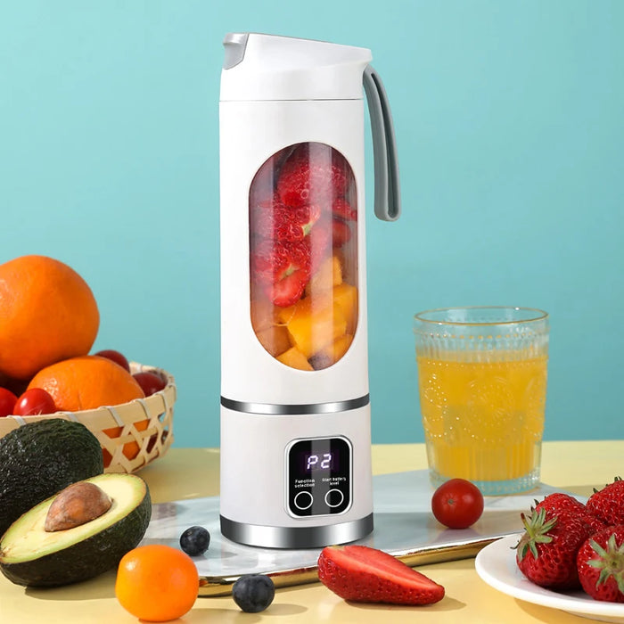 450ml Fruit Juicer 12 Blades 3 Gears USB Rechargeable Portable Blender Ice Crusher for Shakes and Smoothies Juicer Cup