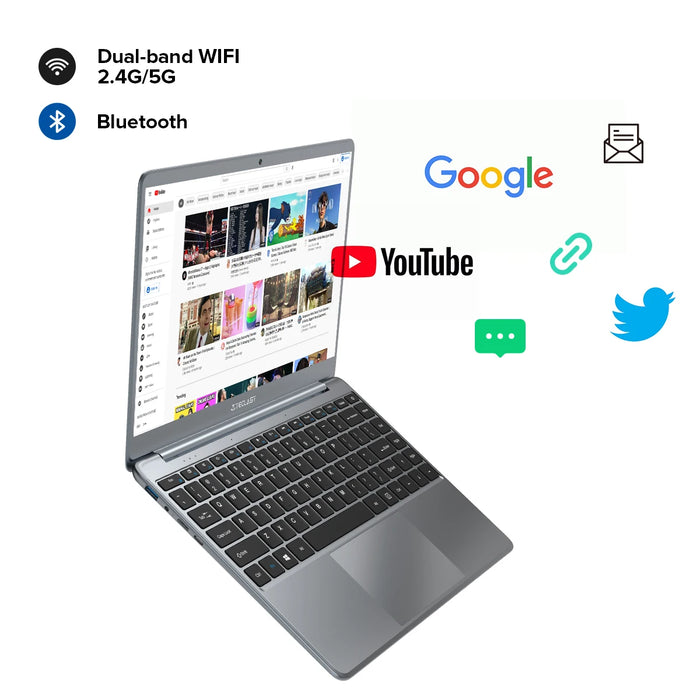 Teclast F7 Plus 2, 14.1 inch portable, Celeron N4120, 8GB RAM, 256GB ROM, UHD graphics 600 GPU, Windows 10, 1920x1080 IPS, Dual Band Wi-Fi, 38000mWh