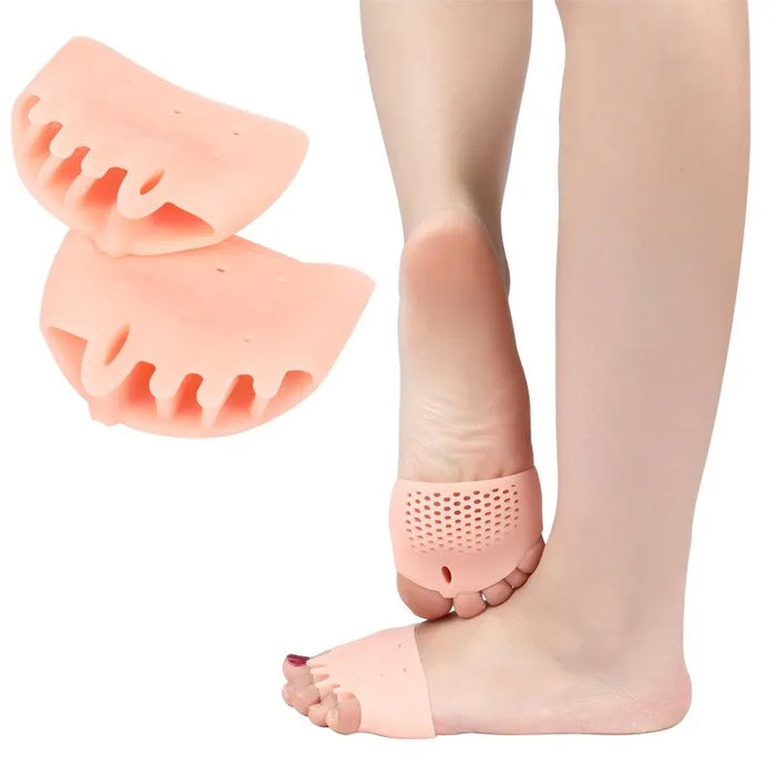 2pcs Silicone Forefoot Pads Gel Insoles Pads Toe Separator Cushion Pad Pain Relief Insoles Finger Toe Valgus Corrector Gel Pads