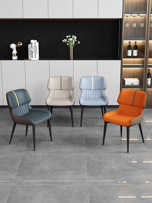 Modern Leather dining chair restaurant furniture nordic Dining room backrest Stool Cofe waiting soft chair ergonomics Design