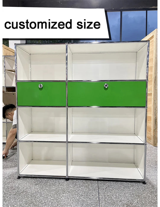 Module Modular DIY Furniture Haller Storage Shelf Sideboard Customized Size Night Stand Cabinet Stainless Steel Home Use