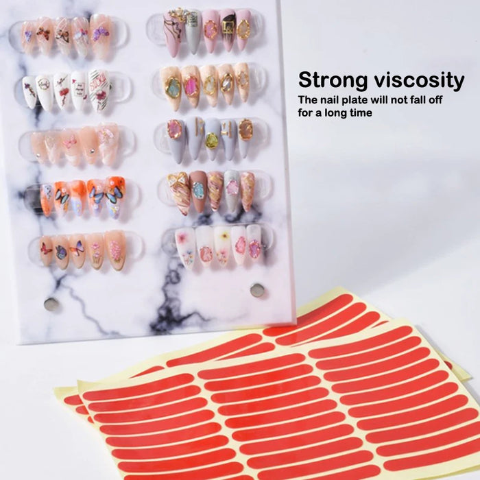 30/100pc Nail Adhesive Tape False Nails Display Stand Double-sided Pasted Practice Show Square Round Strong Sticky Glue Sticker