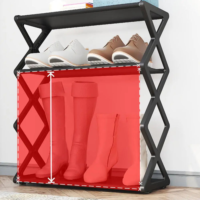 Multi Tier Shoes Storage Rack  Organizer Cabinet shelf  Space Saving Entryway Furniture Shoe Stand  Dustproof Sneakers Shelf