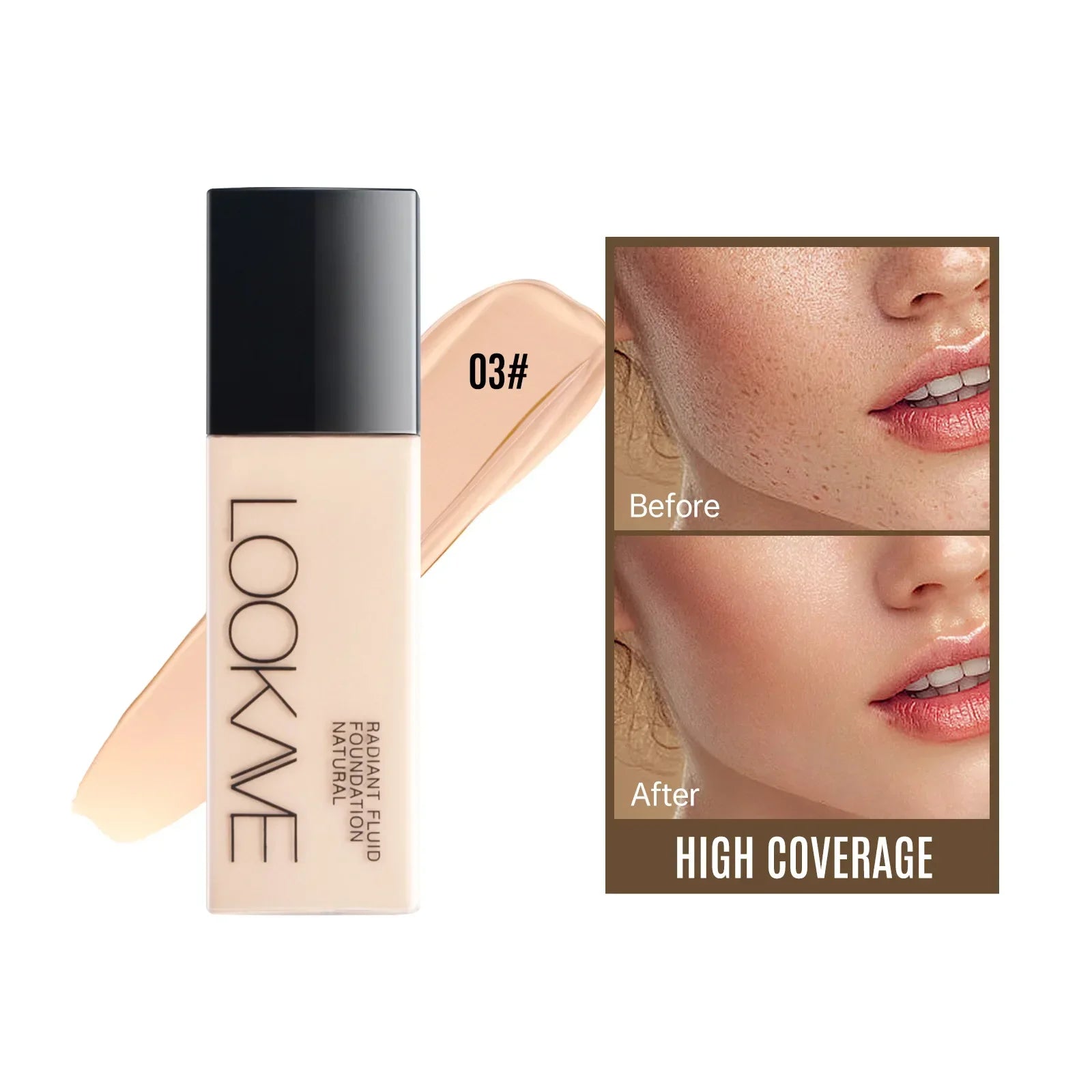 21g Liquid Foundation Long Lasting Full Coverage Matte Moisturizing Eveness Dark Beige Concealer Cream Base Makeup Cosmetics