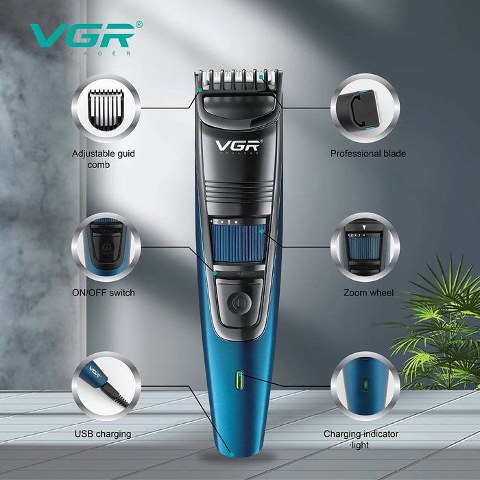 0.5-10mm Adjustable Beard And Hair Trimmer For Men Cordless Stubble Hair Clipper Electric Lithium Battery Haircut Rechargeable