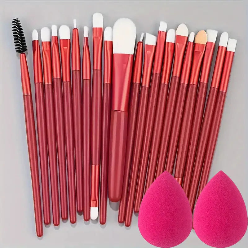20Pcs Makeup Brushes Set Soft Fluffy  For Cosmetics Foundation Blush Powder Eyeshadow For Kabuki Beauty Blending Makeup Tools
