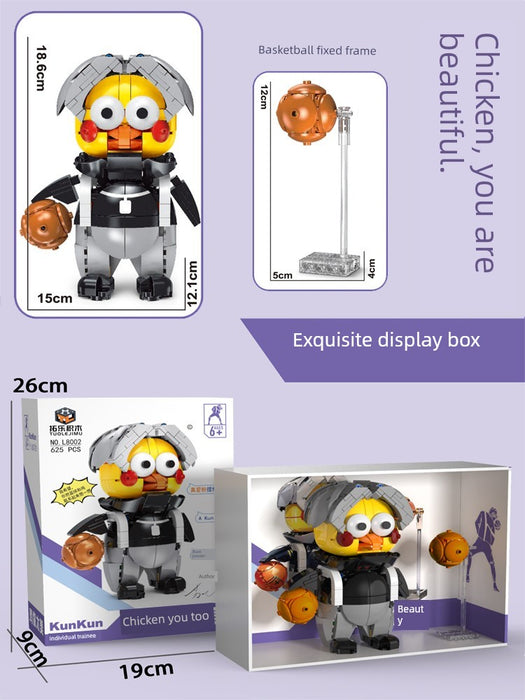 Chicken You Are So Beautiful Assemble Building Blocks Kunkun Toy Suspenders Peripheral Little Black Ikun Hand-Made Model Cute Ornaments