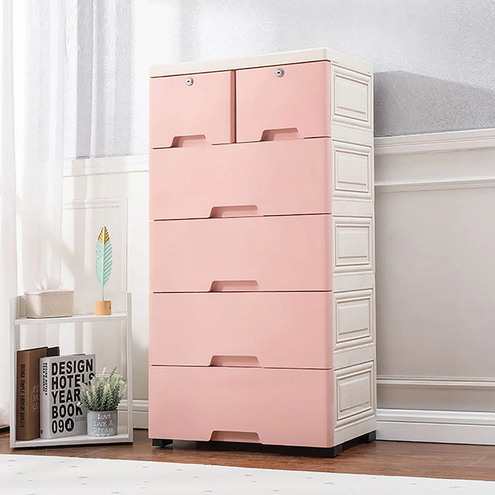 Classic 6 Drawer Plastic Dresser Storage Tower Closet Organizer Unit for Home Office Bedroom