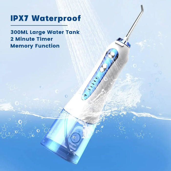 h2ofloss Oral Irrigator Dental for Teeth Portable Water Flosser Travel  Braces Rechargeable & Waterproof Dental Water Jet 300ML