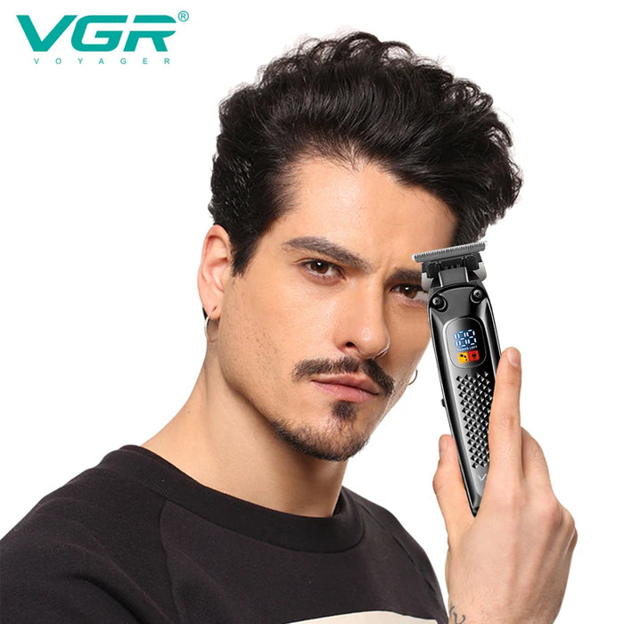 VGR Cordless Professional Hair Trimmer For Men Beard Trimmer USB Electric Shaver Hair Clipper Edge Razor Hair Cutter Machine