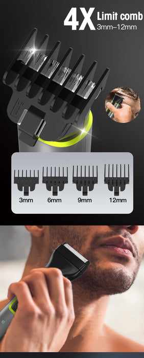 4 IN 1 Hair Cutting Kits 677 Professional Electric Trimmers Shaver Storage Package USB IPX5 Waterproof Body Grooming Clippers