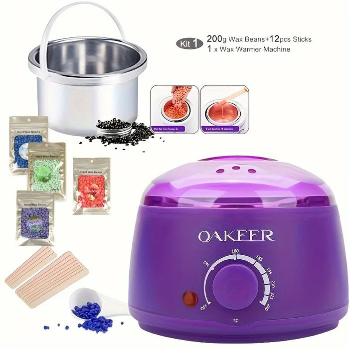 [Us Plug] 200ml Wax Melting Machine, Wax Heating Pot, Wax Hair Removal Machine, Wax Bean Machine, With 200g Wax Beans