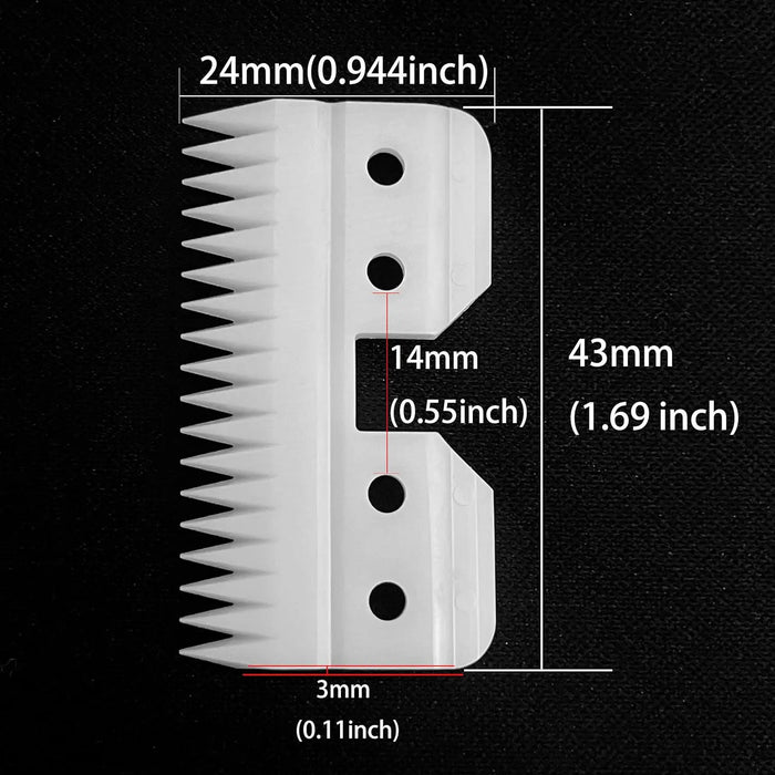 18 Teeth Pet Replacement Ceramic Blades Fast Feed For Oster Clipper A5 (3F,3FC,4F,4FC,5F,5FC,7F,7FC,3#,4#,5#,7#,8.5#,9#,10#)