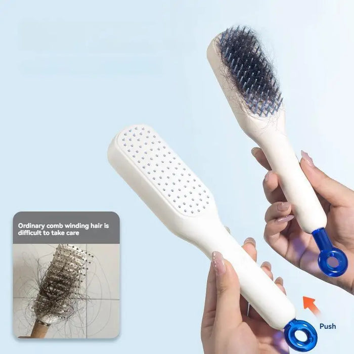 1pc Self-Cleaning Anti-Static Massage Comb, Retractable RotatingLifting Self Cleaning Hair Brush, Hair Styling Tools