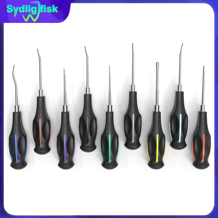 1/9Pc Dental Luxating Elevator Dental Curved Root Elevator Minimally Invasive Tooth Extracting Set Dentistry Surgical Instrument