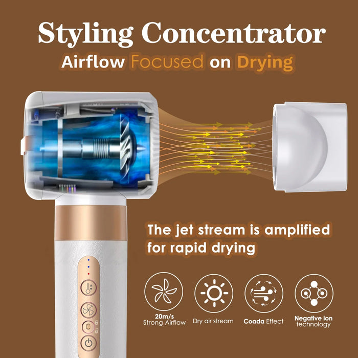 Professional Hair Dryer 7 In 1 High Speed Hair Dryer Hair Straightener Electric Curler Multifunctional Styling Tool Set