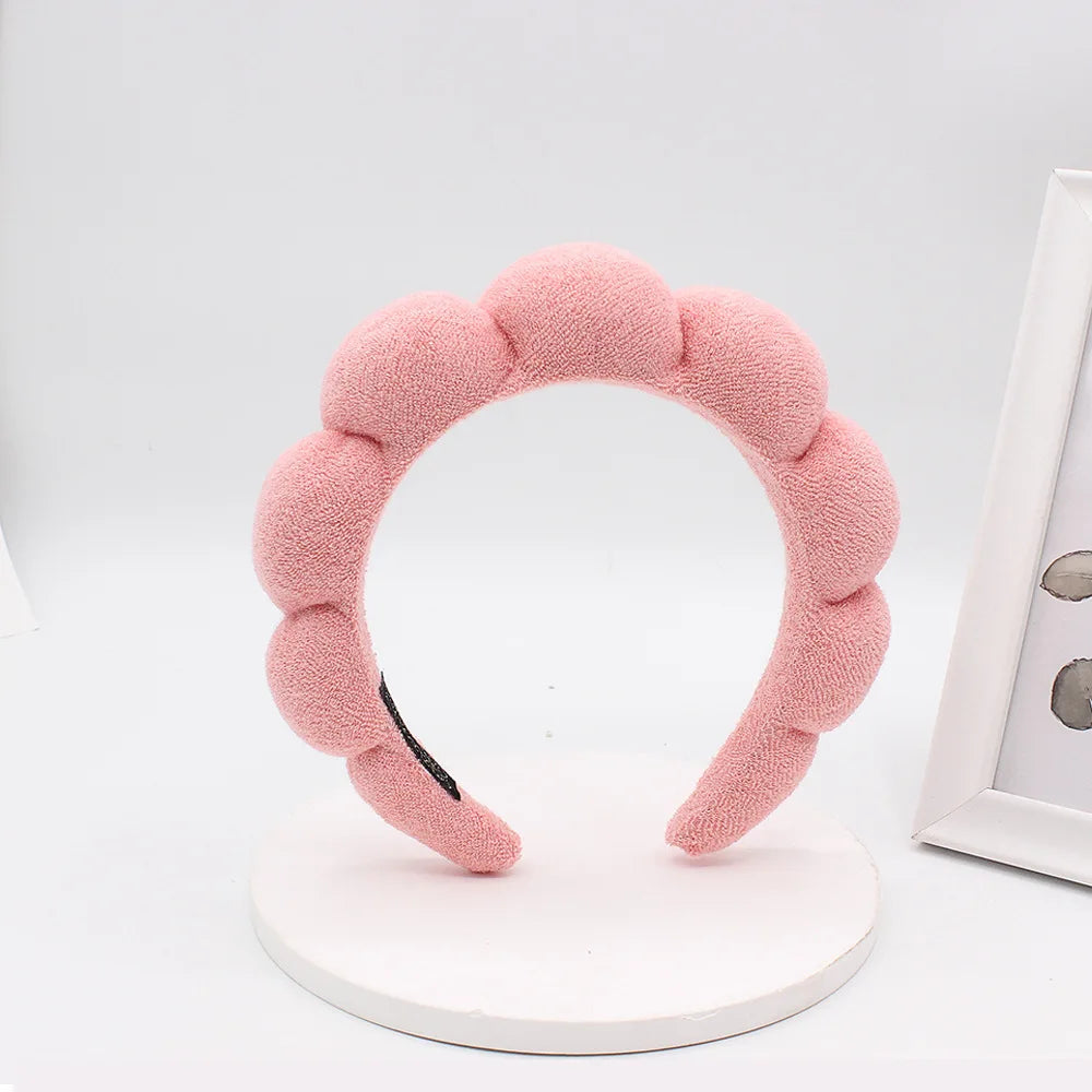 Terry Towel Cloth Headband Face Wash Headband Puffy Makeup Hairbands for Face Washing Soft Shower Wash Wristbands