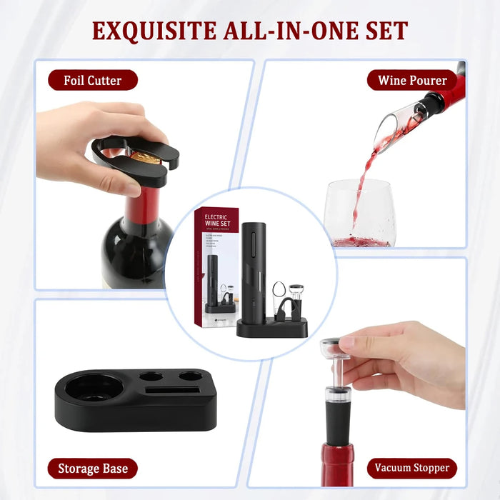 Electric Wine Opener Automatic Electric Wine Corkscrew Wine Bottle Opener USB Beer Bottle Opener Rechargeable Red Wine Opener