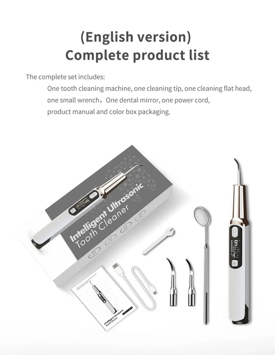 Xiaomi MIJIA Ultrasonic Dental Scaler Teeth Tartar Stain Tooth Calculu Remover Electric Sonic Teeth Cleaner Dental Stone Removal