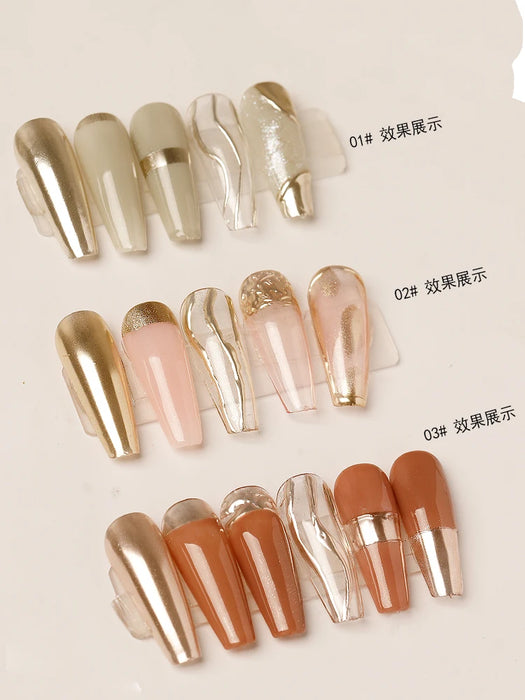 6Pcs Chrome Nail Powder Metallic Mirror Glitter Effect Holographic Metallic Chrome Powder for Nails Rose Gold Chrome Nail Powder