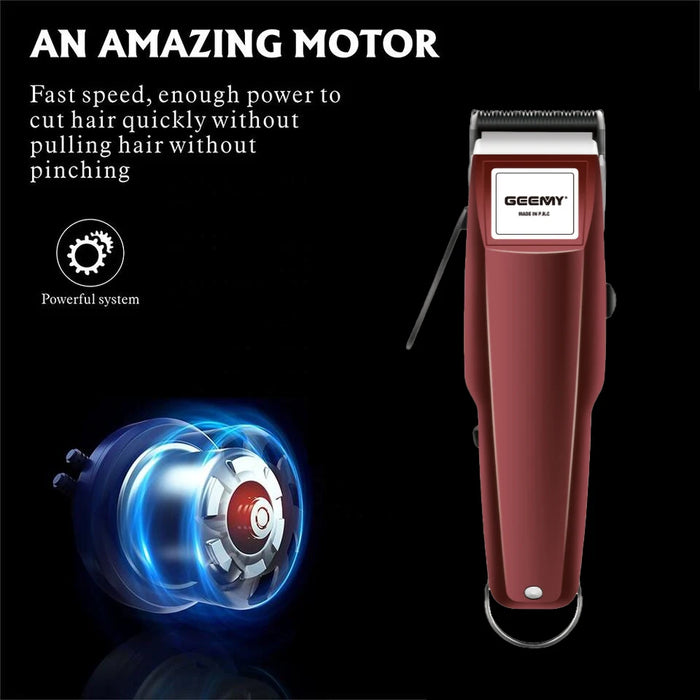 Original Geemy Professional Cordless Hair Clipper Adjustable Rechargeable Beard Hair Trimmer For Men Electric Haircut For Moser