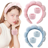Terry Towel Cloth Headband Face Wash Headband Puffy Makeup Hairbands for Face Washing Soft Shower Wash Wristbands