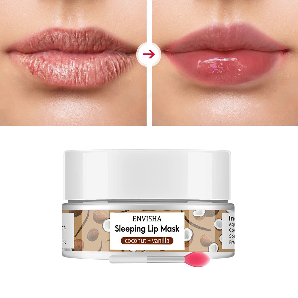 ENVISHA Mango Lip Sleep Mask Night Sleeping Maintenance Moisturizing Fade Lip Lines Nourishing Lip Balm Skin Care Beauty Health