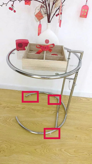 Transparent Tables Glass Creative Lift Coffee Table Simple Sofa Tables Nordic Designer C-Shaped Table Geometric Round Table