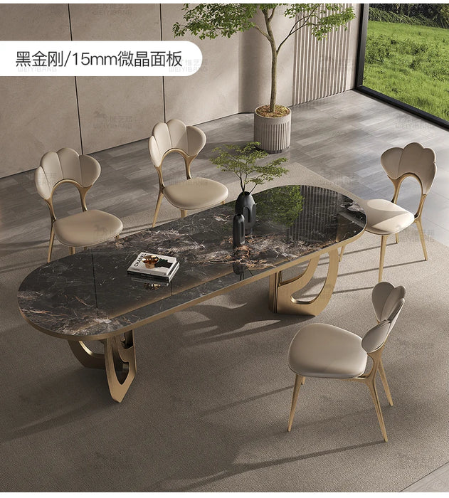 luxury Kitcjen Dining Table Set 6 People Desk legs metal Marble Dining Table Coffee Multifunctional mesa comedor home furniture