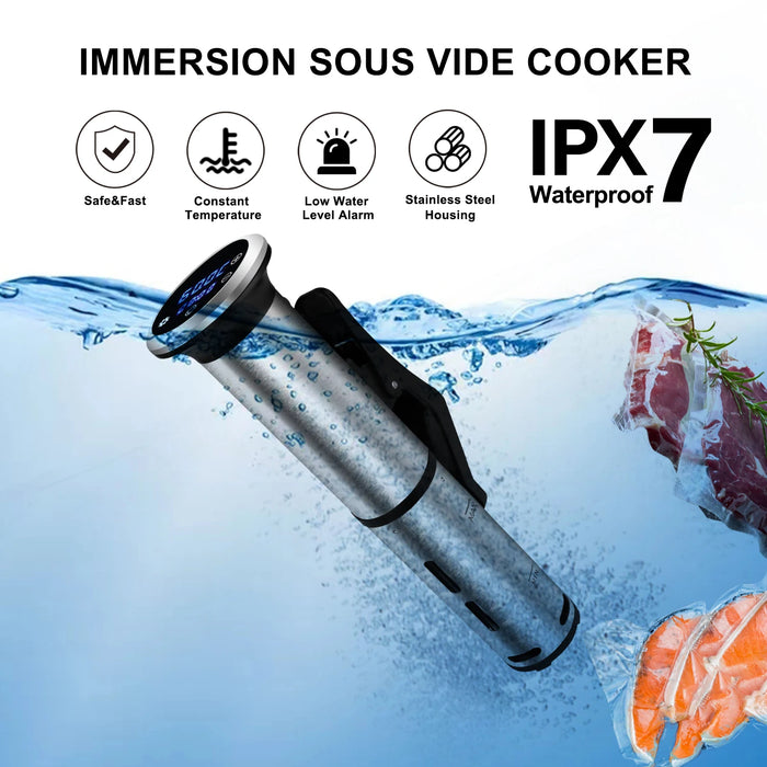 2nd Generation Stainless Steel Sous Vide Cooker IPX7 Waterproof Digital Accurate Immersion Circulator Machine,Biolomix