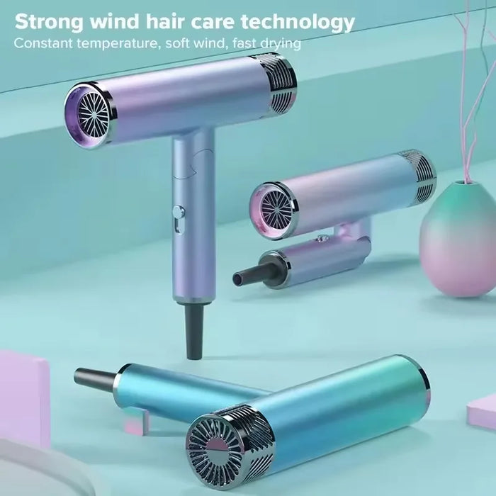 Portable high speed quick drying Mini Salon 2-in-1 hair dryer Foldable household ion intelligent temperature control hair dryer