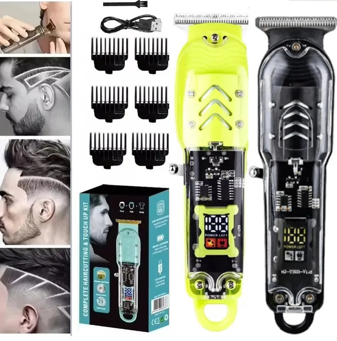 T9 Rechargeable Hair Clipper Transparent Professional Clippers Electric Hair Trimmers For Men Cordless Hair Cut Machine