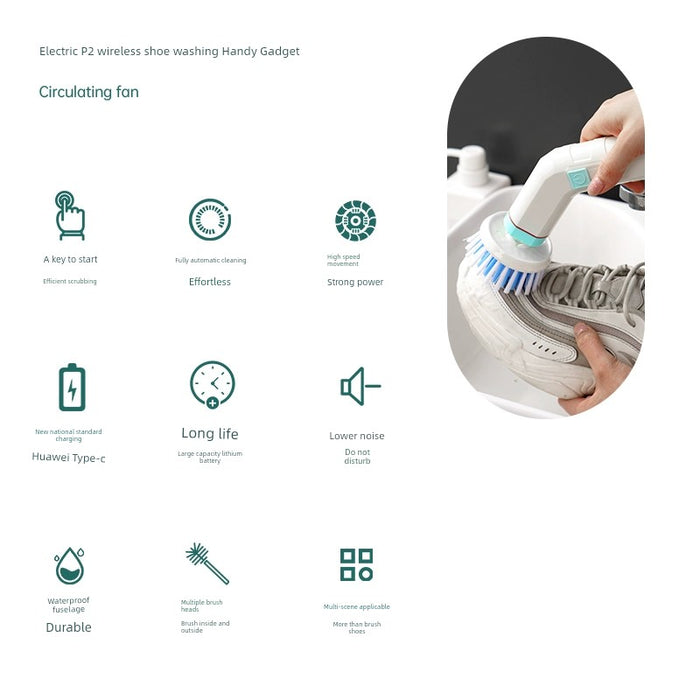 Electric Brush Shoes Machine Brush Silicone Shoes Can Be Brushed inside and outside Handy Gadget Portable Rechargeable Multifunctional Handheld Shoes Cleaning Machine