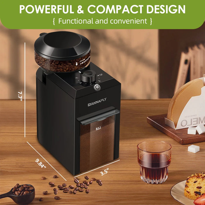 Electric Coffee Grinder Automatic Burr Mill Coffee Bean Grinding with 28 Grind Settings for Espresso French Press 2-12 Cups