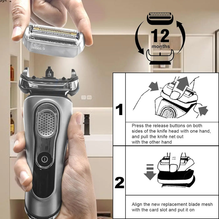 92S Replacement heads compatible with Braun 9 Series Electric Shaver 9290cc,9291cc,9370cc,9293s,9385cc,9390cc,9330s,9296cc