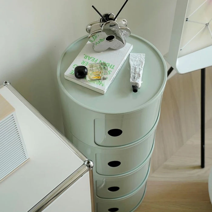 Nordic Ins Net Red Bedside Table Modern Minimalist White Round Creative Small Cabinet Mini Simple Plastic Side Cabinet 협탁