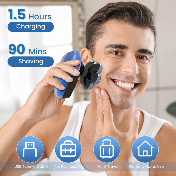 Sejoy 5in1 Electric Shavers Hair Clipper For Bald Men 7d Floating Head Detachable Men's Electric Hair Cutting Shaver Trimmer